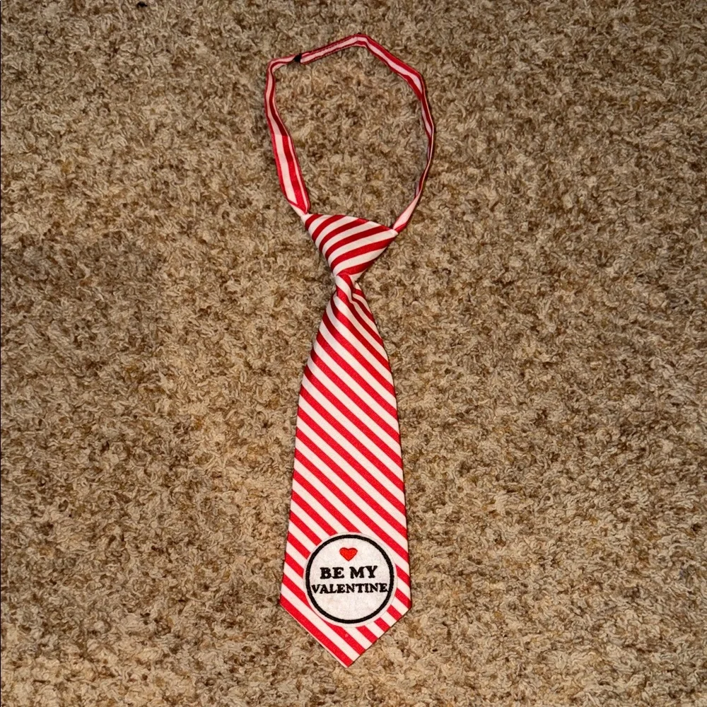 Red and White Striped baby boy Valentine's Tie